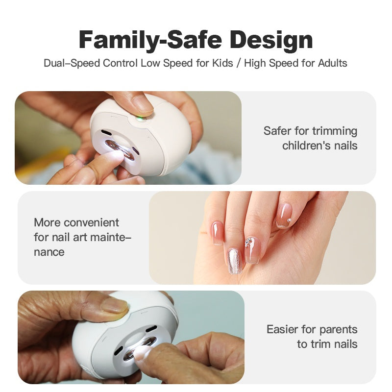 Multi-Functional Electric Nail Clipper,Dual-Speed Adjustment, Built-in Nail Clippings Collector,LED Soft Light, Low Noise Tech Jelly Soak Pedicure Rechargeable Electric Pedicure Kit